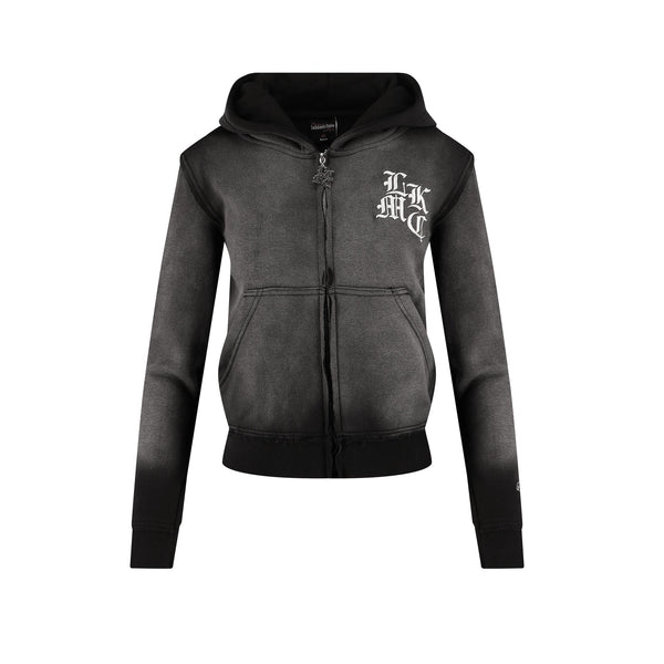 Distressed Zip Hoodie Dark Gray (Female version)