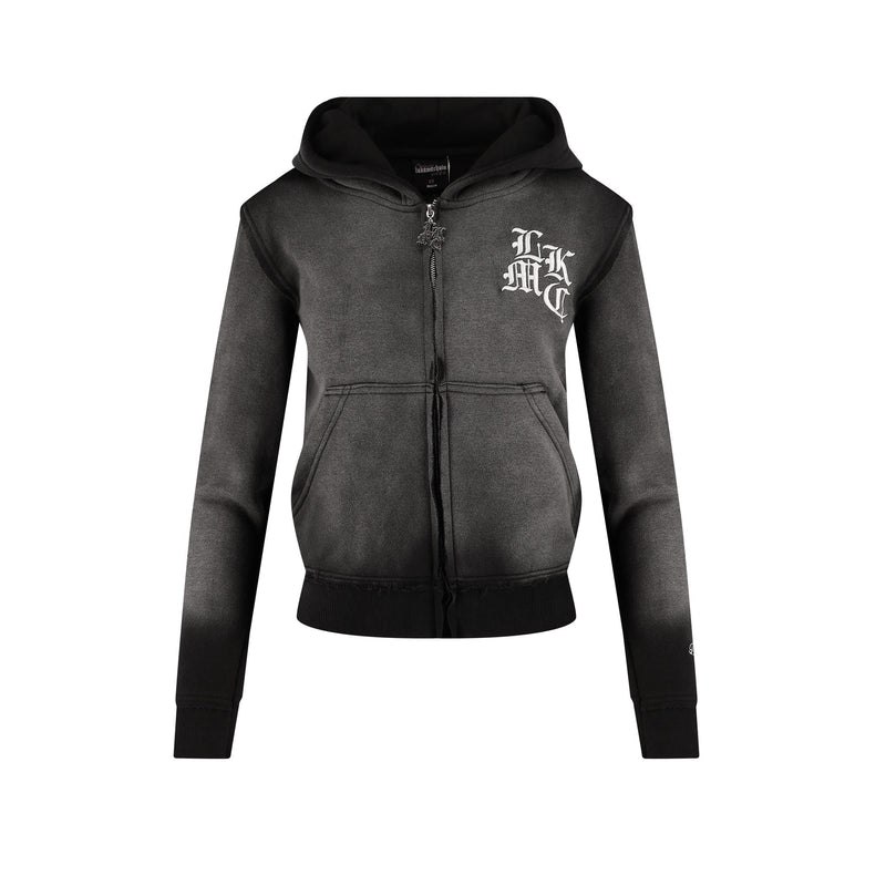 Distressed Zip Hoodie Dark Gray (Female version)