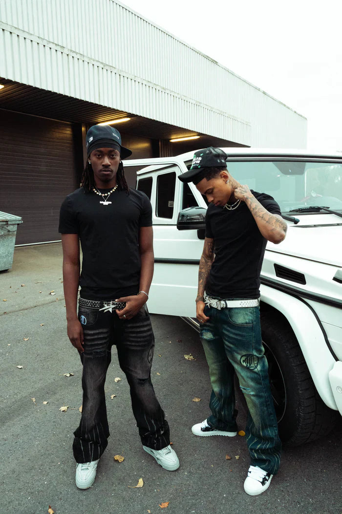 Flared Jeans Series - Blue Yellow