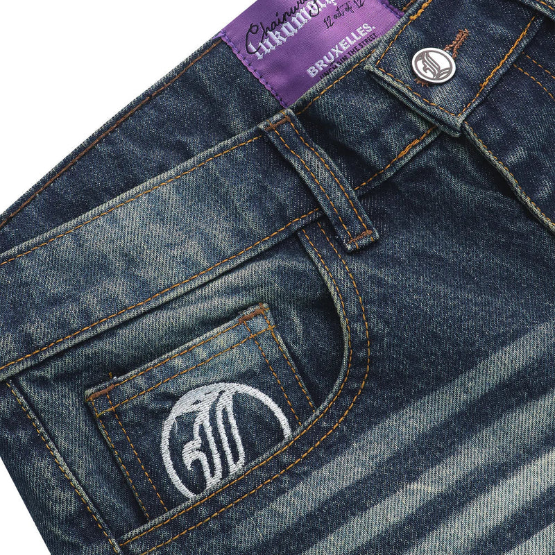 Flared Jeans Series - Blue Yellow